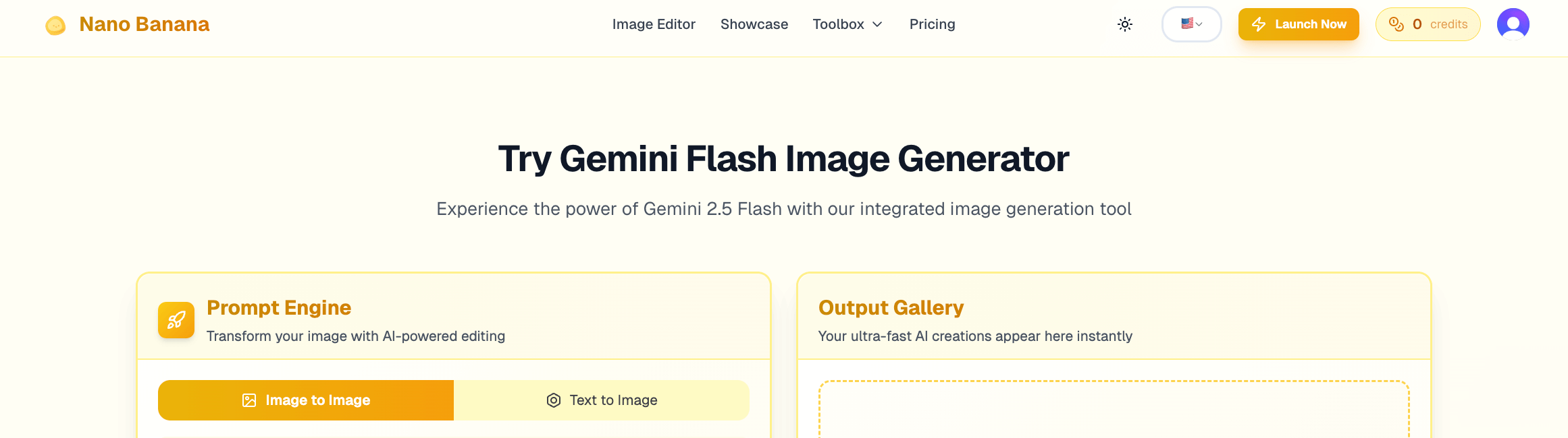 Nano Banana 网站新增的 Gemini Flash Image 模型介绍页