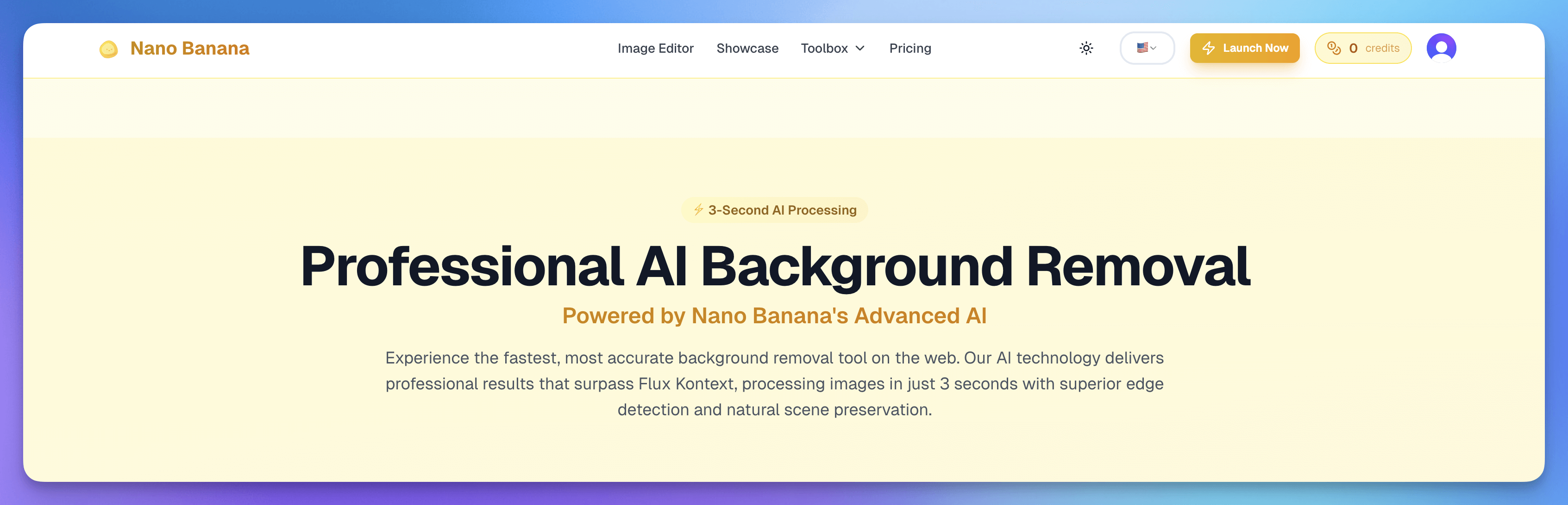 Nano Banana 网站的背景移除与批量编辑工具页面